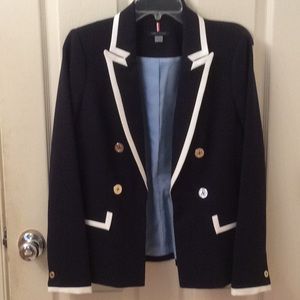 Blazer with trim.
